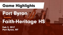 Port Byron  vs Faith-Heritage HS Game Highlights - Feb 2, 2017