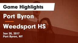 Port Byron  vs Weedsport HS Game Highlights - Jan 28, 2017