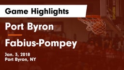 Port Byron  vs Fabius-Pompey Game Highlights - Jan. 3, 2018