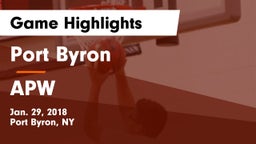 Port Byron  vs APW Game Highlights - Jan. 29, 2018
