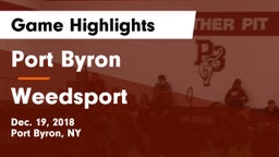 Port Byron  vs Weedsport Game Highlights - Dec. 19, 2018