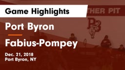 Port Byron  vs Fabius-Pompey Game Highlights - Dec. 21, 2018
