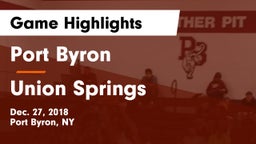 Port Byron  vs Union Springs  Game Highlights - Dec. 27, 2018
