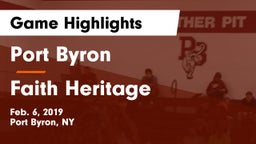 Port Byron  vs Faith Heritage Game Highlights - Feb. 6, 2019