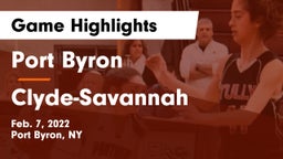 Port Byron  vs Clyde-Savannah  Game Highlights - Feb. 7, 2022