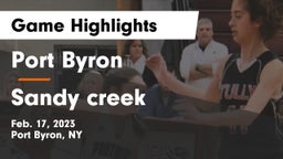 Port Byron  vs Sandy creek Game Highlights - Feb. 17, 2023