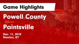 Powell County  vs Paintsville  Game Highlights - Dec. 11, 2018