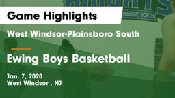 West Windsor-Plainsboro South  vs Ewing Boys Basketball Game Highlights - Jan. 7, 2020