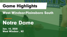 West Windsor-Plainsboro South  vs Notre Dame  Game Highlights - Jan. 14, 2020