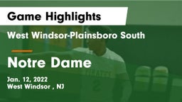 West Windsor-Plainsboro South  vs Notre Dame  Game Highlights - Jan. 12, 2022