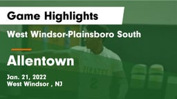 West Windsor-Plainsboro South  vs Allentown  Game Highlights - Jan. 21, 2022