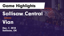 Sallisaw Central  vs Vian  Game Highlights - Dec. 7, 2018