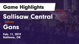 Sallisaw Central  vs Gans  Game Highlights - Feb. 11, 2019