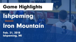 Ishpeming  vs Iron Mountain  Game Highlights - Feb. 21, 2018