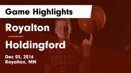 Royalton  vs Holdingford Game Highlights - Dec 03, 2016