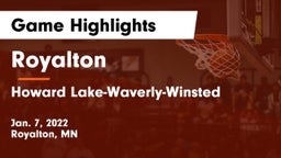 Royalton  vs Howard Lake-Waverly-Winsted  Game Highlights - Jan. 7, 2022