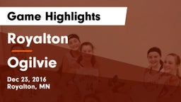 Royalton  vs Ogilvie Game Highlights - Dec 23, 2016