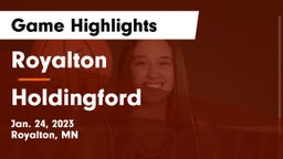 Royalton  vs Holdingford  Game Highlights - Jan. 24, 2023
