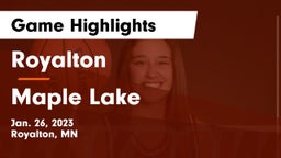 Royalton  vs Maple Lake  Game Highlights - Jan. 26, 2023