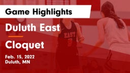 Duluth East  vs Cloquet  Game Highlights - Feb. 15, 2022