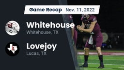 Recap: Whitehouse  vs. Lovejoy  2022