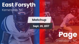 Matchup: East Forsyth High vs. Page  2017