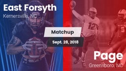 Matchup: East Forsyth High vs. Page  2018