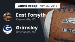 Recap: East Forsyth  vs. Grimsley  2018