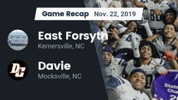 Recap: East Forsyth  vs. Davie  2019