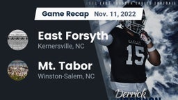 Recap: East Forsyth  vs. Mt. Tabor  2022