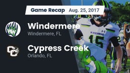 Recap: Windermere  vs. Cypress Creek  2017