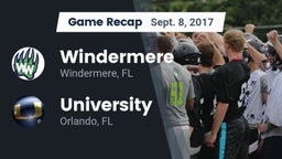 Recap: Windermere  vs. University  2017