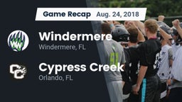 Recap: Windermere  vs. Cypress Creek  2018