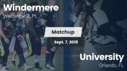Matchup: Windermere High Scho vs. University  2018