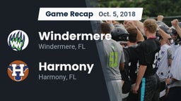 Recap: Windermere  vs. Harmony  2018