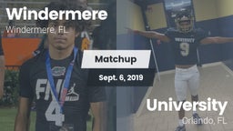 Matchup: Windermere High Scho vs. University  2019