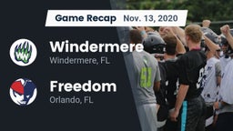 Recap: Windermere  vs. Freedom  2020