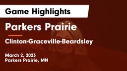 Parkers Prairie  vs Clinton-Graceville-Beardsley  Game Highlights - March 2, 2023