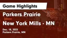 Parkers Prairie  vs New York Mills  - MN Game Highlights - Dec. 18, 2023