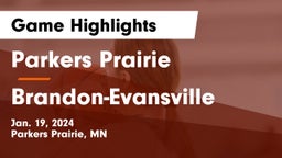 Parkers Prairie  vs Brandon-Evansville  Game Highlights - Jan. 19, 2024