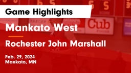 Mankato West  vs Rochester John Marshall  Game Highlights - Feb. 29, 2024