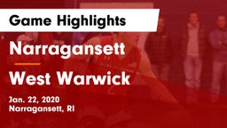 Narragansett  vs West Warwick  Game Highlights - Jan. 22, 2020