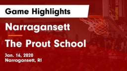 Narragansett  vs The Prout School Game Highlights - Jan. 16, 2020