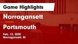 Narragansett  vs Portsmouth  Game Highlights - Feb. 12, 2020