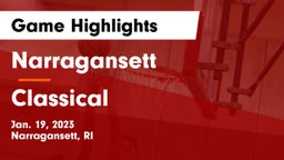Narragansett  vs Classical  Game Highlights - Jan. 19, 2023