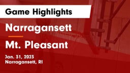 Narragansett  vs Mt. Pleasant  Game Highlights - Jan. 31, 2023
