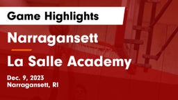 Narragansett  vs La Salle Academy Game Highlights - Dec. 9, 2023