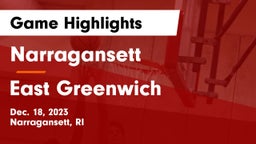 Narragansett  vs East Greenwich  Game Highlights - Dec. 18, 2023