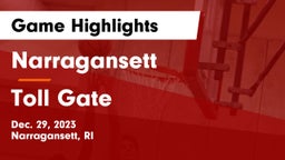 Narragansett  vs Toll Gate Game Highlights - Dec. 29, 2023