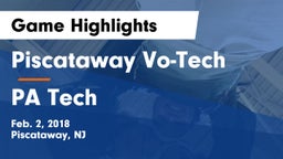 Piscataway Vo-Tech  vs PA Tech Game Highlights - Feb. 2, 2018